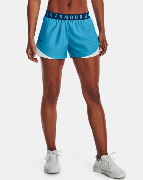 Women's UA Play Up Shorts 3.0, Blue, pdpMainDesktop image number 0